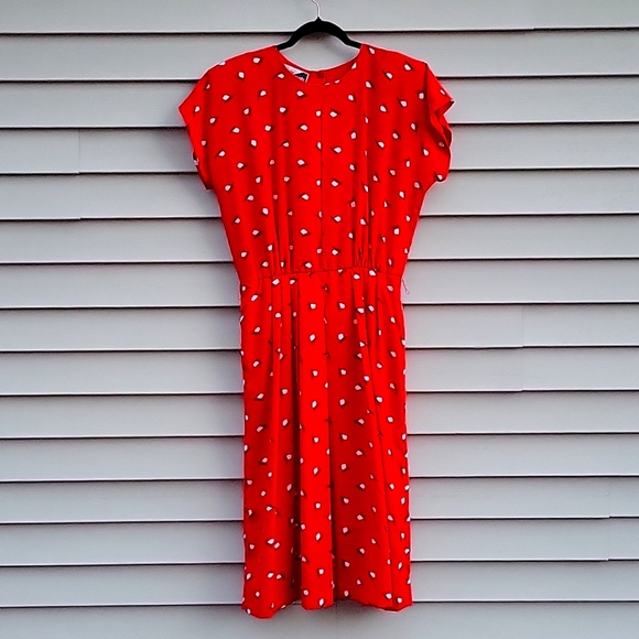 VINTAGE SUNSHINE STARSHINE WOMENS RED DRESS SIZE 16 - Picture 1 of 10